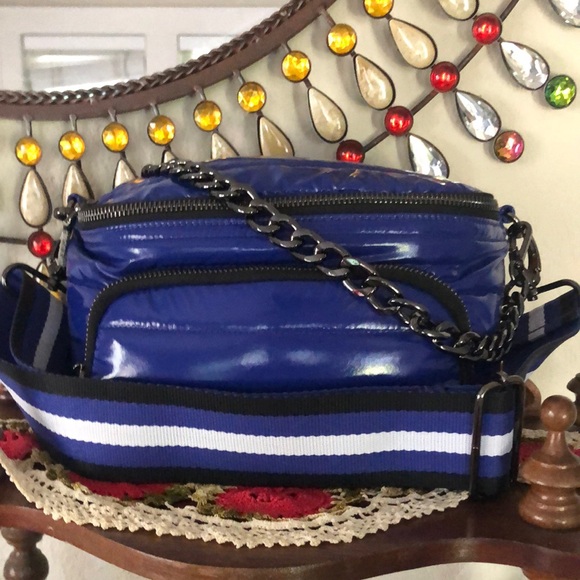 NWOT THINK ROYLN Front Wallet Belt/Crossbody Bag w/Chain & Reversible Strap - Picture 1 of 10